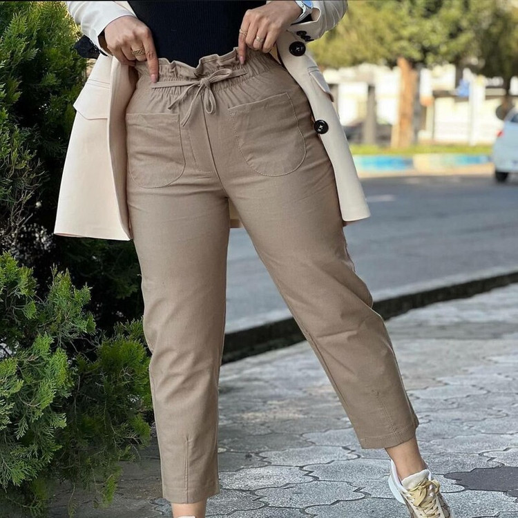 شلوار مام زنانه کتان کش اندونزی