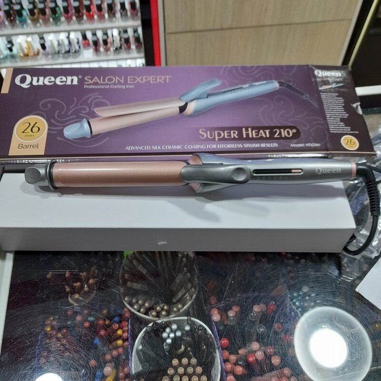 بابلیس مو پیچ سرامیک 26mm با تنظیم حرارت و قفل حرارتی مدل HT626n کوئین _ Queen