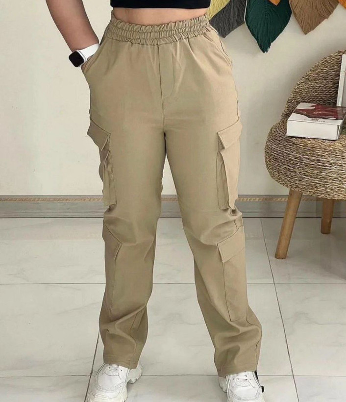 شلوار کارگو کتان کش اعلا