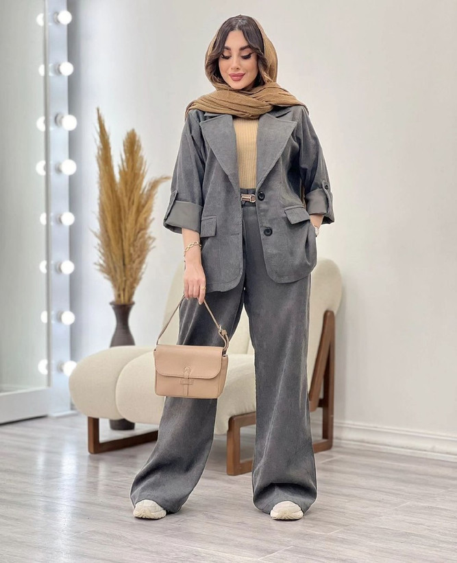 کت شلوارزنانه مخمل کبریتی پاییزه سایز ۳۶ تا ۵۴
