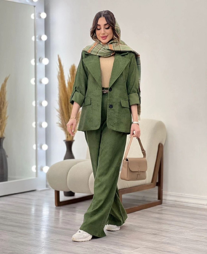کت شلوارزنانه مخمل کبریتی پاییزه سایز ۳۶ تا ۵۴