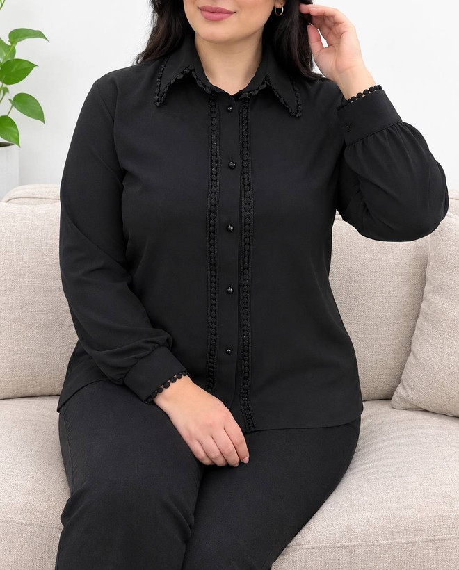 شومیز زنانه مشکی سایز ۳۴ تا ۶۲