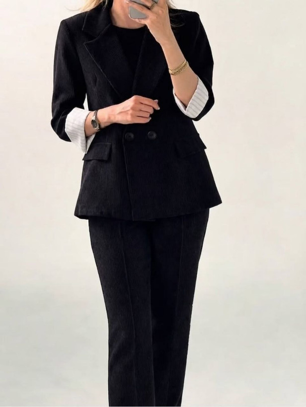 کت شلوار زنانه مخمل کبریتی