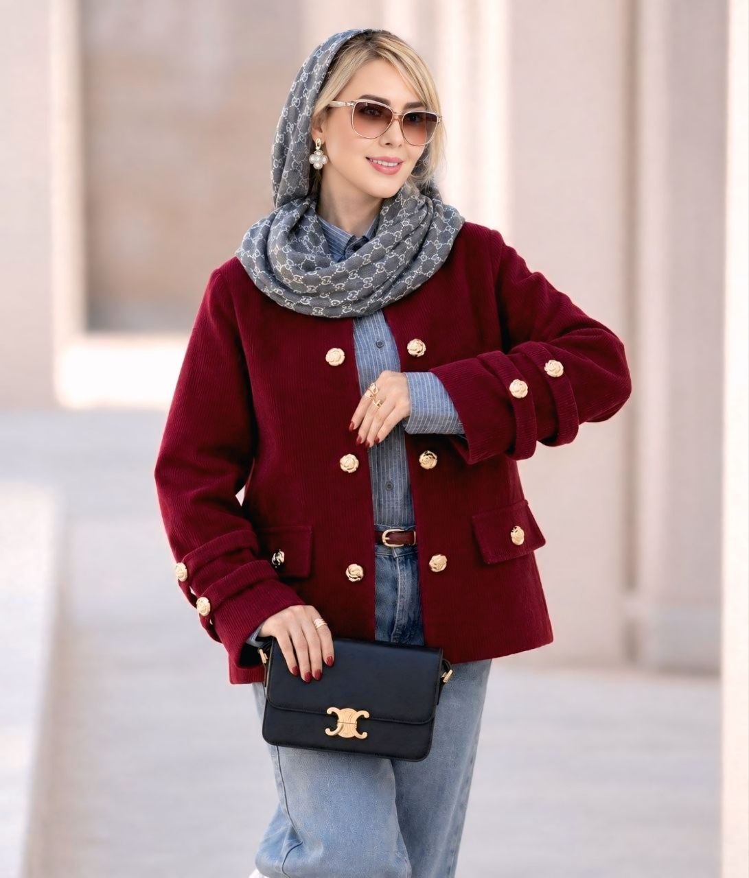 کت مخمل کبریتی زنانه مزونی