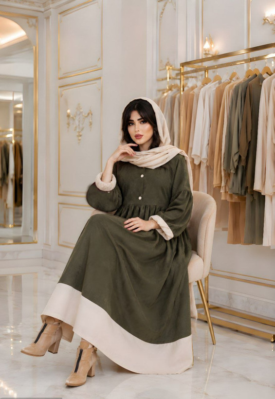 پیراهن بلند مخمل کبریتی عروسکی