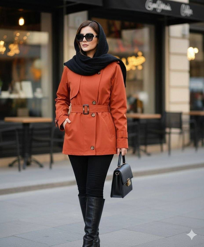 ترنچ کتکوتاه زنانه جنس کتان زارا